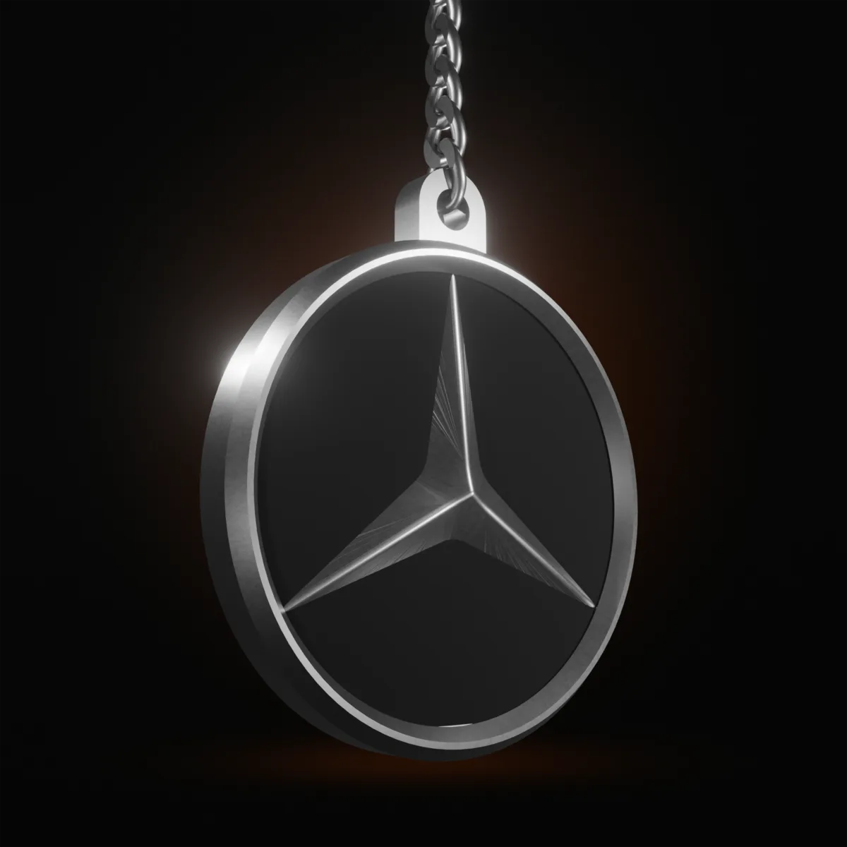 Mercedes-inspired emblem keychain